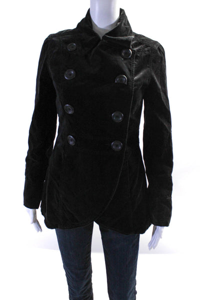 Calvin Klein Jeans Womens Collared Solid Button Down Casual Jacket Black Size S