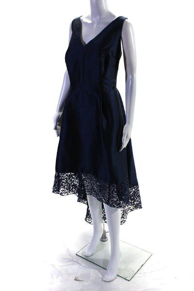 ML Monique Lhuillier Womens Navy Spiderweb Gown Size 14 10948222