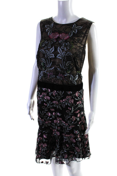 ML Monique Lhuillier Womens Floral Rose Dress Size 16 10807575