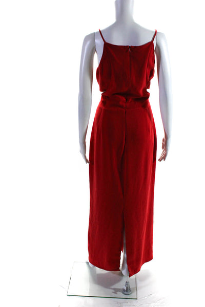 Badgley Mischka Womens Red Odessa Crossover Gown Size 14 10884271
