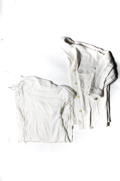 Zara Womens Boucle Tweed Jacket Fringe Kimono White Size Small Medium Lot 2