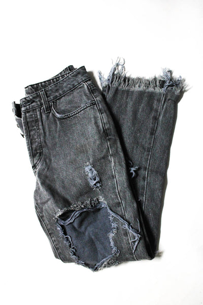 Carmar Womens High Rise Distressed Jeans Black Gray Blue Size 24 26 Lot 3