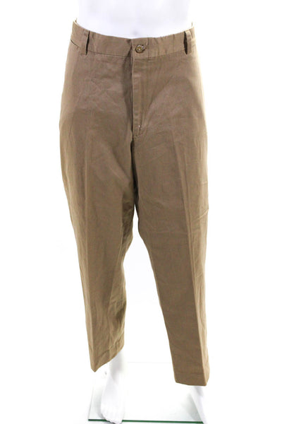 Merona St. Johns Bay Mens Pleated Chino Classic Fit Pants Brown