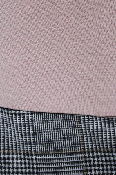 Seek The Label Women's Plaid Mini Skirt Knit Tank Top Pink Gray Size XS Lot 2