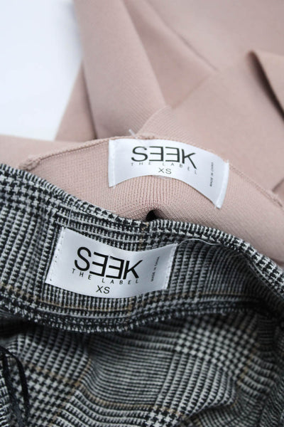 Seek The Label Women's Plaid Mini Skirt Knit Tank Top Pink Gray Size XS Lot 2