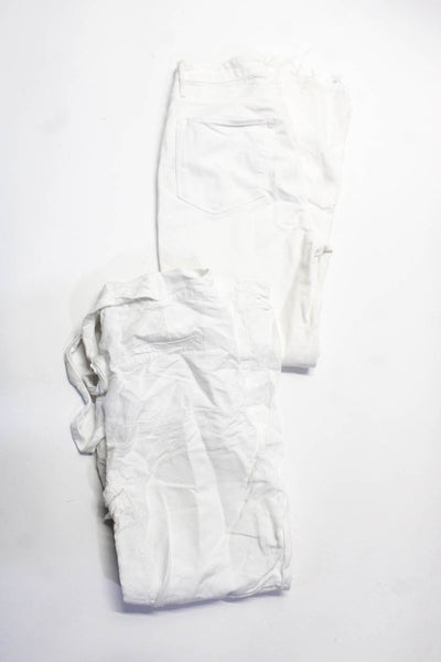 3x1 NYC Womens Solid Cotton Distressed Drawstring Jeans White Size S/26 Lot 2