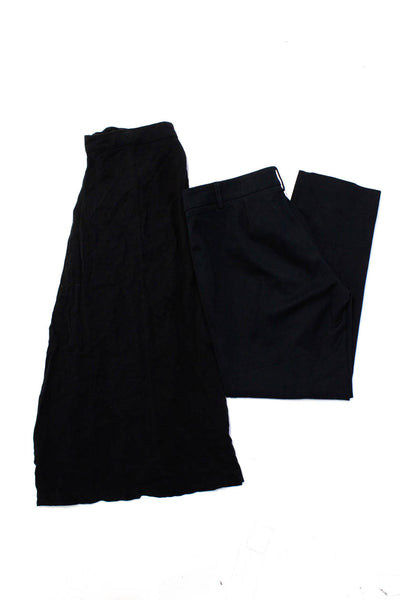 Crescent Drew Womens Buttoned Tied Blouse Hook & Eye Pants Black Size M 10 Lot 2