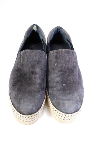 Vince Womens Espadrille Slip-On Elastic Platform Shoes Navy Size 6.5