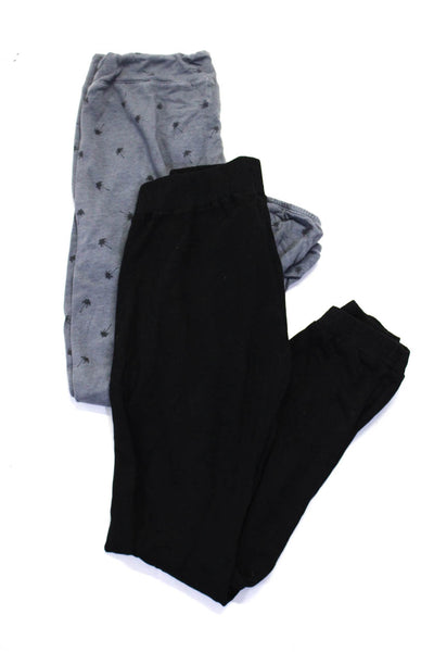 Monrow Women's Rayon Elastic Waist Active Wear Pants Gray Black Size XS Lot 2