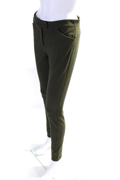 Joseph Womens Zip Front Solid Skinny Leg Dress Pants Green Size 36