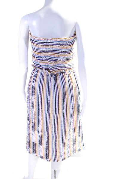 Saturday Sunday Womens Cotton Striped Print Sleeveless Dress Multicolor Size L