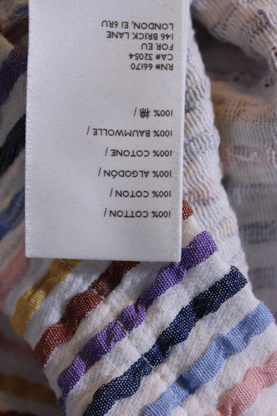 Saturday Sunday Womens Cotton Striped Print Sleeveless Dress Multicolor Size L