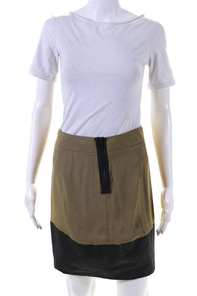 Marni Womens Silk Pencil Skirt Brown Gray Size EUR 38