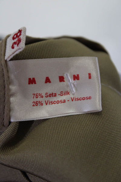 Marni Womens Silk Pencil Skirt Brown Gray Size EUR 38