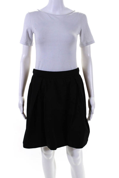 Carven Womens Pleated A Line Mini Skirt Black Cotton Size EUR 42