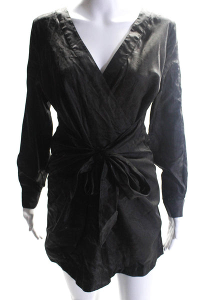 Kimberly Taylor Womens Paisley Print Wrap Dress Black Size Extra Small