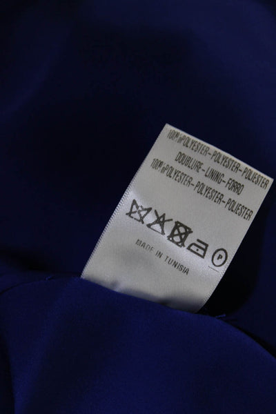 Sandro Women's Sleeveless Gold Zip Drop Waist Mini Dress Blue Size 3