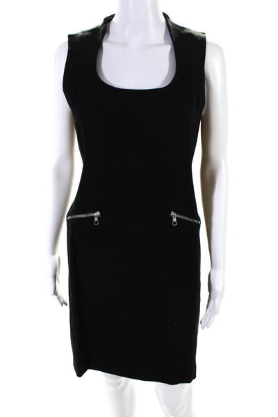 Rag & Bone Womens Scoop Neck Cut-out Sleeveless Zip Pocket Mini Dress Black Size
