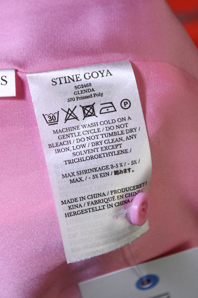 Stine Goya Womens Short Rainbow Striped Wrap Shirt Multicolored Size XS