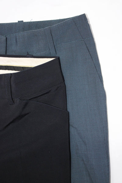 Theory Womens Zip Front Solid Straight Leg Dress Pants Blue Size S/2 Lot 2