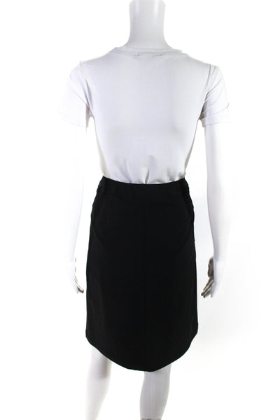 Carlisle Womens Woven Zip Front A-Line Knee Length Skirt Black Size 6
