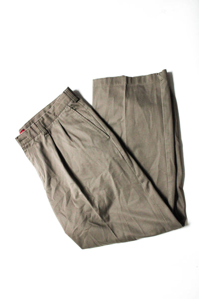 Merona St. Johns Bay Mens Pleated Chino Classic Fit Pants Brown Size 40x30 Lot 2