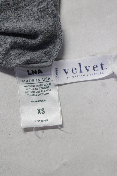 Velvet by Graham & Spencer LNA Womens Solid Tops Gray Beige Size XS/S Lot 2