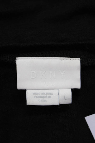 DKNY Women's Long Sleeve Crew Neck Top Black Size L