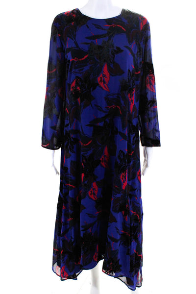 Y.A.S Women's Floral Long Sleeve Maxi Dress Purple Size XL