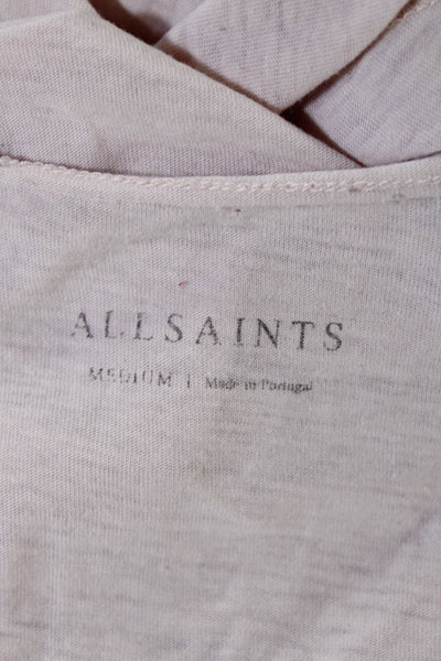 Allsaints Womens Cotton Darted Asymmetrical Midi Tank Dress Pink Size M
