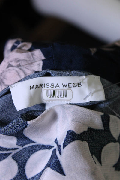 Marissa Webb Collective Womens Navy Floral Wrap Dress Size 10 14619546