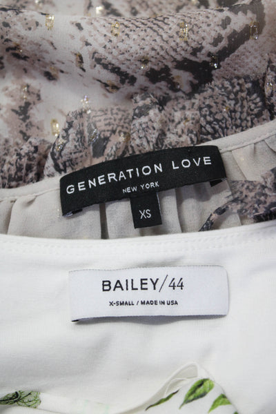 Bailey 44 Generation Love Women's Printed Tops White Beige Size XS Lot 2