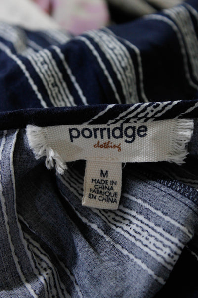 Porridge Anthropologie Womens Striped Belted Dress Navy Blue Size Medium