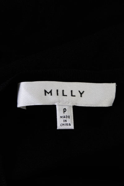 Milly Women's Long Sleeve V-Neck Blouse Black Size S