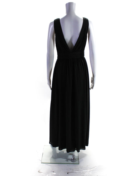 Love by Theia Womens Black Lace Scoop Neck Gown Size 4 11708200
