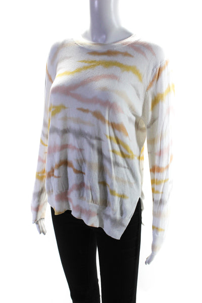 27 Miles Womens Cotton Abstract Print Crewneck Sweater Multicolor Size S