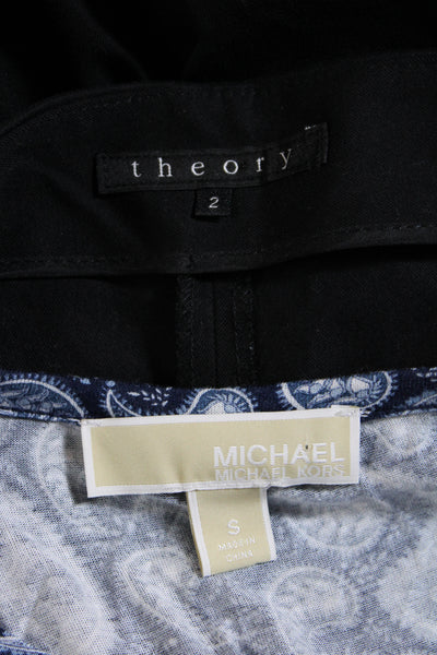 Michael Michael Kors Theory Womens Blouse Top Trousers Blue Black Size S 2 Lot 2
