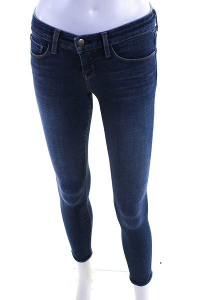 L'Agence Womens Blue Cotton Low Rise Skinny Leg Jeans Size 24