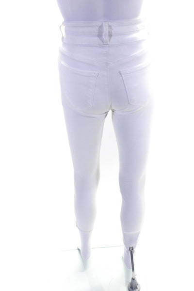 L'Agence Womens Stretch Denim High Rise Skinny Jeans White Size 24