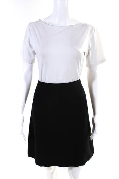 Emporio Armani Womens Wool Darted Bubble Hem Zip A-Line Skirt Black Size EUR44