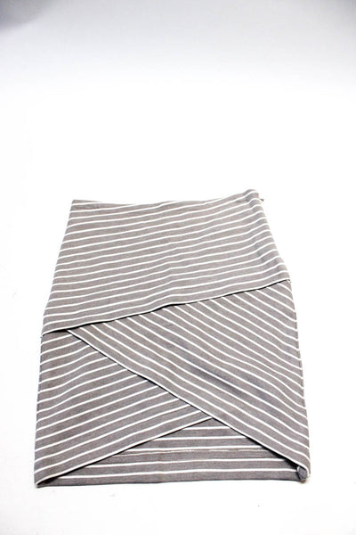 Robert Rodriguez Women's Stripped Pencil Skirt Gray White Size 0 Lot 3