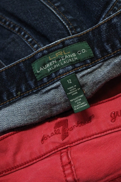 LRL Lauren Jeans Women's Dark Wash Denim Shorts Blue Size 12 Lot 2