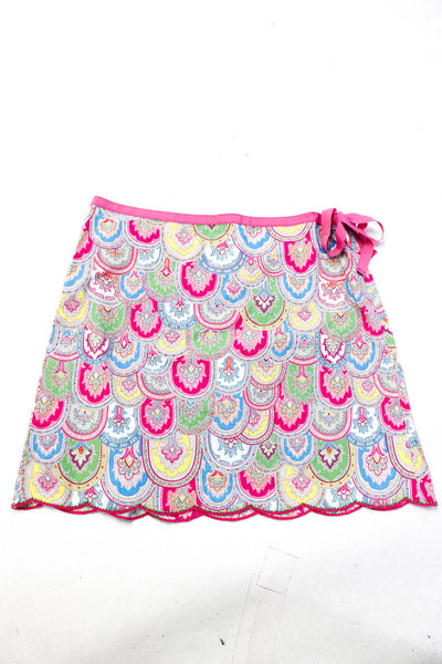 J Crew Women's Abstract Print Mini Skirt Pink Size M Lot 2