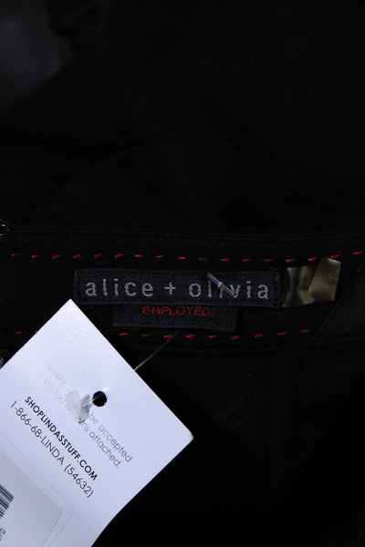 Alice + Olivia Womens Knit Peplum Mid Rise Pencil Skirt Black Size 0