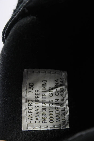 Polo Ralph Lauren Mens Canvas Leather Lace Up Low Top Sneakers Black Size 7.5D