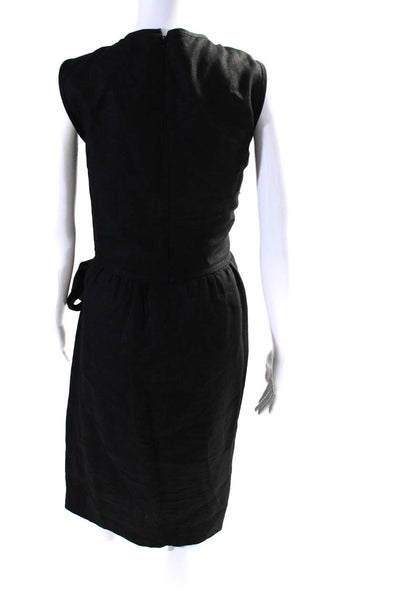 Lela Rose Womens Laced Wrap Hem Midi Tank Dress Black Size 10