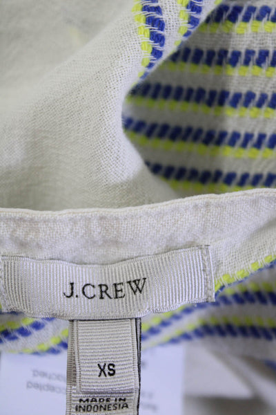 J Crew Women's Striped V Neck Shift Dress White Size XS