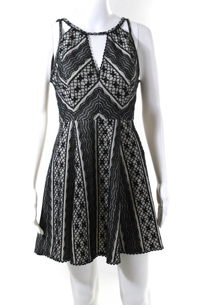 Free People Women's Lace Sleeveless A Line Mini Dress Black Size 6
