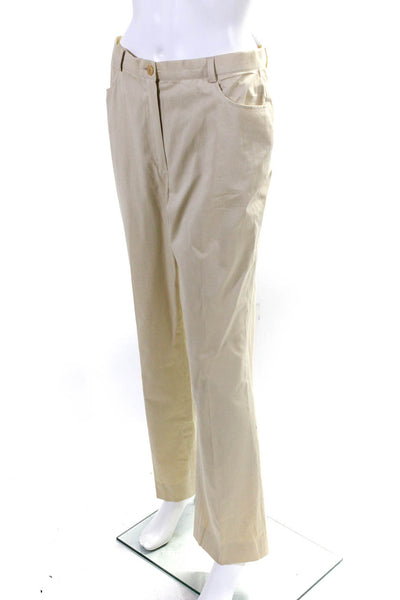 Escada Sport Womens Cotton High-Rise Straight Leg Dress Pants Beige Size 38