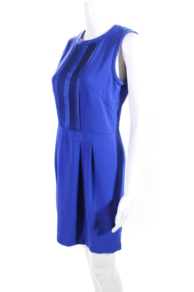 Madewell Womens Crepe Pleated Front Sleeveless A-Line Dress Blue Size 0